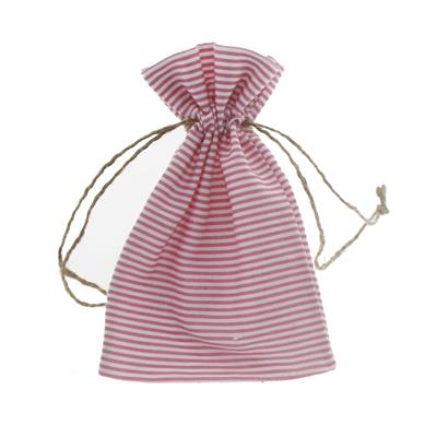 10 Adet 10x15cm Keten Kese Pembe Çizgili