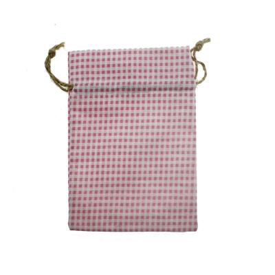 10 Adet 10x15cm Keten Kete Pembe Kareli