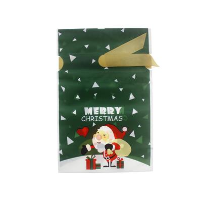 10 Adet 12X17cm Plastik Torba Kurdelalı Yılbaşı Noel Baba