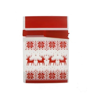 10 Adet 15x23cm Plastik Torba Kurdelalı Yılbaşı Geyikli