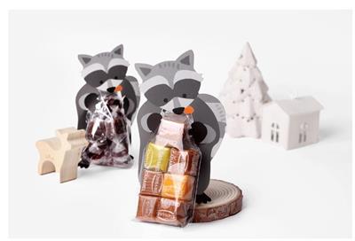 10 Adet 7x12cm Hayvanlar Alemi Karton Süs ve Jelatin Rakun