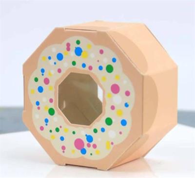 10 Adet 8cm Karton Kutu Donut Demonte