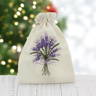 10 Adet 9x12cm Keten Kese İğne Oyası Lavanta