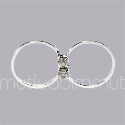 10 Adet Taşlı Metal İkili Yüzük