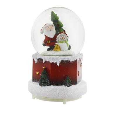 11x18cm Işıklı Kar Küresi Müzikli Püskürtmeli Kardan Adamlı Ağaçlı Yılbaşı