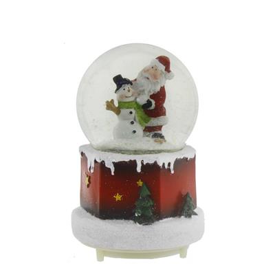 11x18cm Işıklı Kar Küresi Müzikli Püskürtmeli Noel Baba Yılbaşı