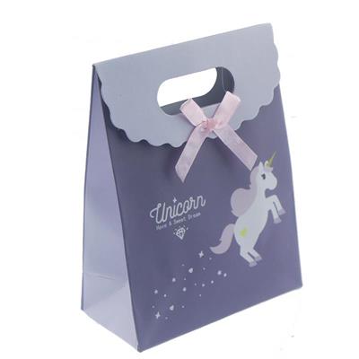 12 Adet 12x16cm Karışık Renkte Unicorn Karton Çanta