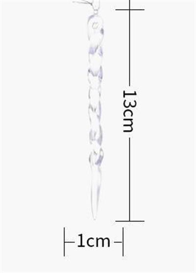 12 Adet 13cm Yılbaşı Plastik Akrilik Sarkıt Ağaç Süsü