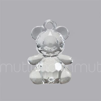 12 Adet 3,4cm Ayıcık Biblo Kristal Kesim Plastik Akrilik