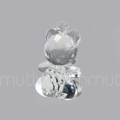 12 Adet 3,4cm Ayıcık Biblo Kristal Kesim Plastik Akrilik