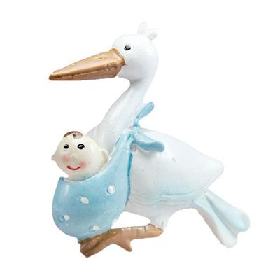 12 Adet 5.5cm Bebek Taşıyan Leylek Biblo