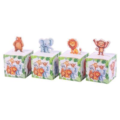 12 Adet 5,5cm Karton Kutu Hayvanlar Alemi Karışık Model