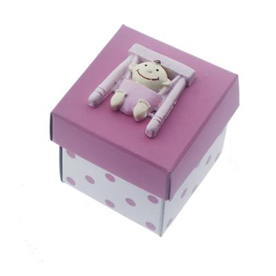 12 Adet 5x5cm Kutu Salıncakta Bebek Biblolu