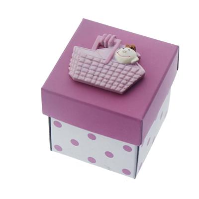 12 Adet 5x5cm Kutu Sepette Bebek Biblolu
