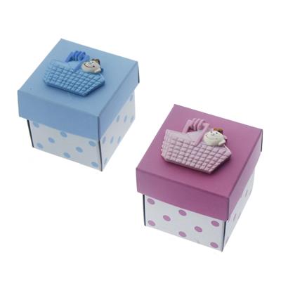 12 Adet 5x5cm Kutu Sepette Bebek Biblolu