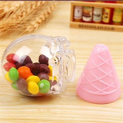 12 Adet 6x11cm Dondurma Külah Plastik Kutu