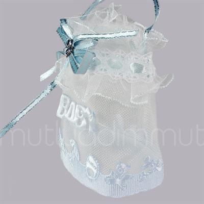 12 Adet 6x7cm Baby Yazılı Kumaş Hediyelik Çanta