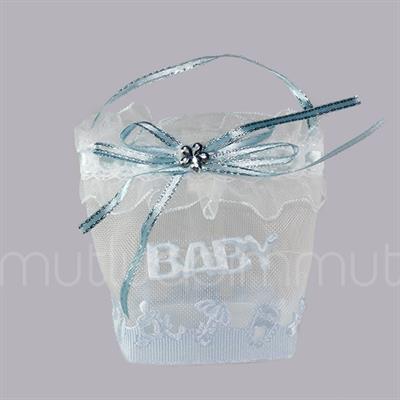 12 Adet 6x7cm Baby Yazılı Kumaş Hediyelik Çanta