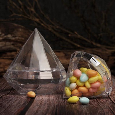 12 Adet 7x6,Cm Elmas Plastik Kutu Piramit
