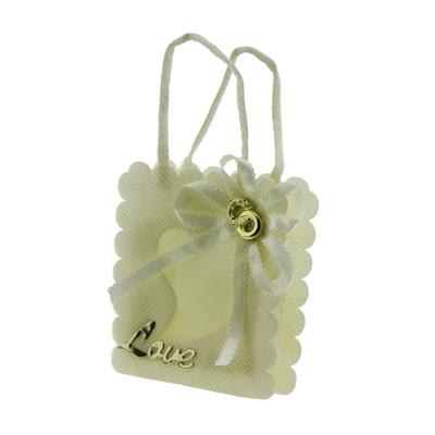 12 Adet 7x8cm Kumaş Çanta Love Yazılı