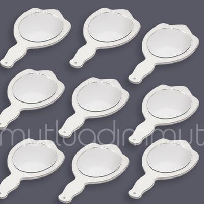 12 Adet Ahşap El Aynası