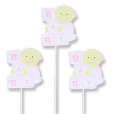 12 Adet Baby Yazılı Ahşap Çubuk