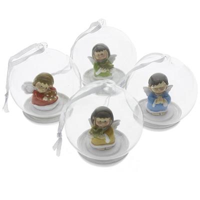 12 Adet Cam Küre İçinde Melek Biblo