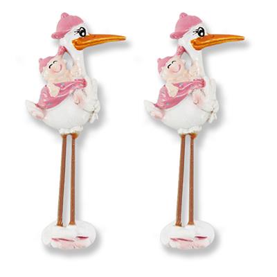 12 Adet Çöp Bacaklı Leylek Bebek Biblo