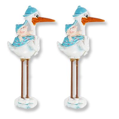 12 Adet Çöp Bacaklı Leylek Bebek Biblo