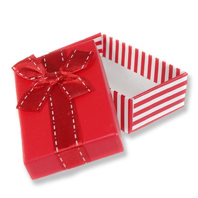 12 Adet Fiyonklu Çizgili Dikdörtgen Karton Kutu 5x8cm