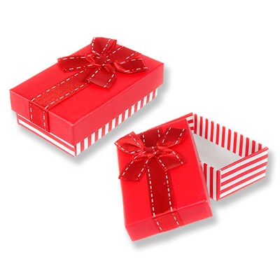 12 Adet Fiyonklu Çizgili Dikdörtgen Karton Kutu 5x8cm