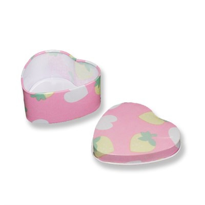 12 Adet Kalp Şeklinde Pembe Metal Kutu