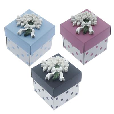 12 Adet Karton Kutu Çiçek Biblolu