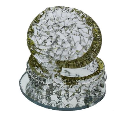 12 Adet Kristal Cam Midye Simli