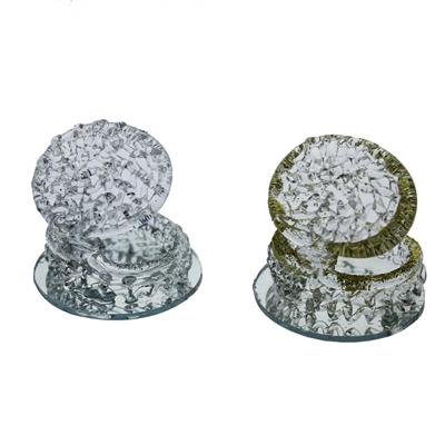 12 Adet Kristal Cam Midye Simli