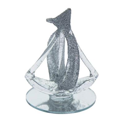 12 Adet Kristal Cam Yelkenli Gemi Simli