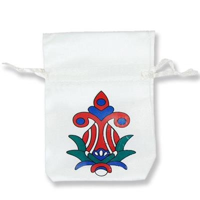 12 Adet Lale Motifli Saten Kese 7x9cm