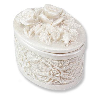 12 Adet Sedef Çiçekli Kutu Biblo 4x4,5cm