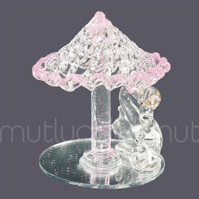 12 Adet Şemsiye Altında Kristal Kuğular