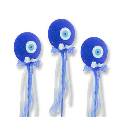 12 Adet Simli Nazar Boncuğu Çubuk