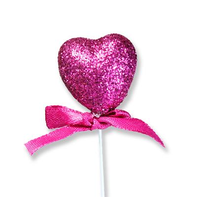 12 Adet Simli Strafor Kalp Çubuk