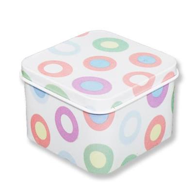 12 Adet Yuvarlak Desenli Kare Metal Kutu