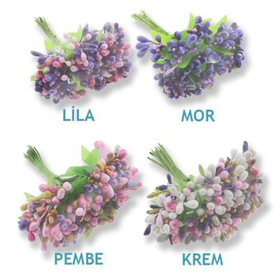 12 Demet (144 Adet) Çok Renkli Pıtırcık Çiçek