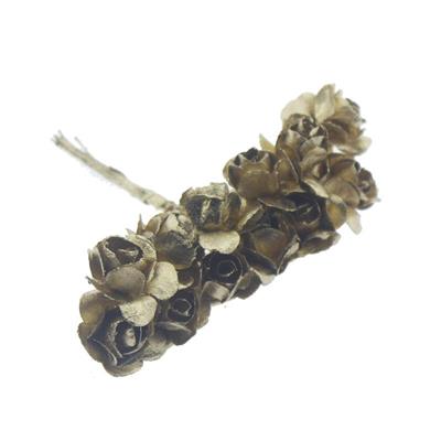 12 Demet (144 Adet) Kağıt Gül Çiçek Altın Gümüş