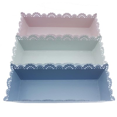 12x31cm Metal Tepsi Saksı Dikdörtgen Sepet