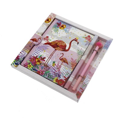 13x18cm Flamingo Anı Defteri ve Kalem Seti
