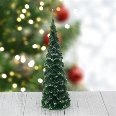 15cm Çam Ağacı Mum Yılbaşı Üstü Simli Uzun
