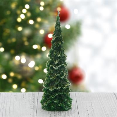 15cm Çam Ağacı Mum Yılbaşı Üstü Simli Uzun