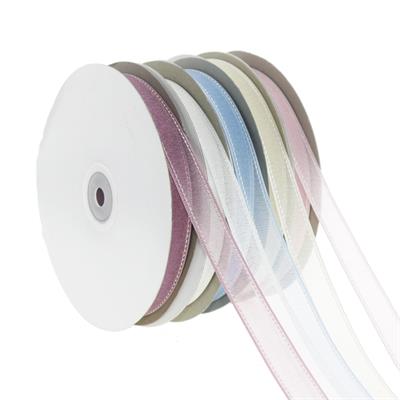 1,5cm x 45metre Kenarı Dikişli Organze Kumaş Kurdela