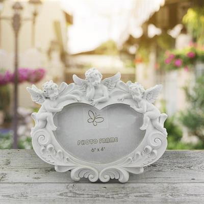 17x19cm Fotoğraf Çerçevesi Kalp Melekli